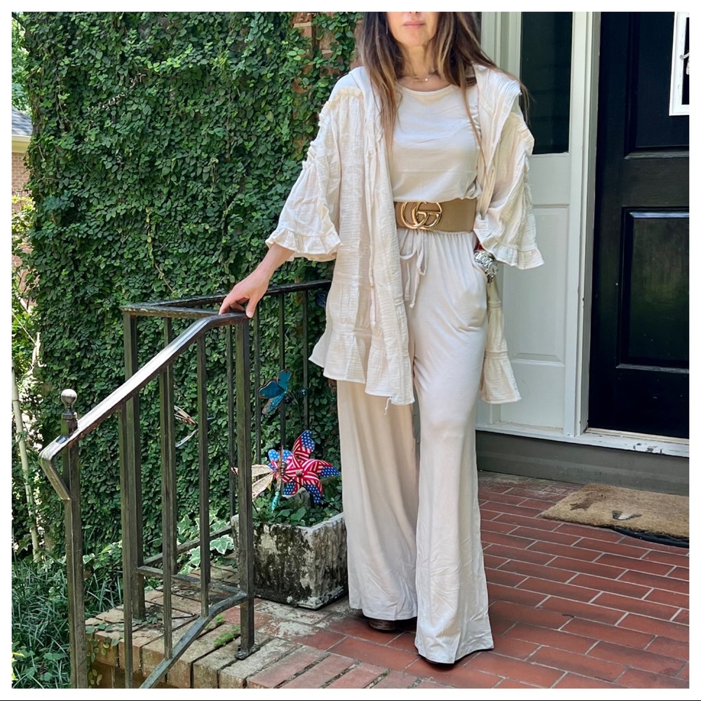 #10 Off White KNIT Romper with POCKETS! - Picture 9 of 10
